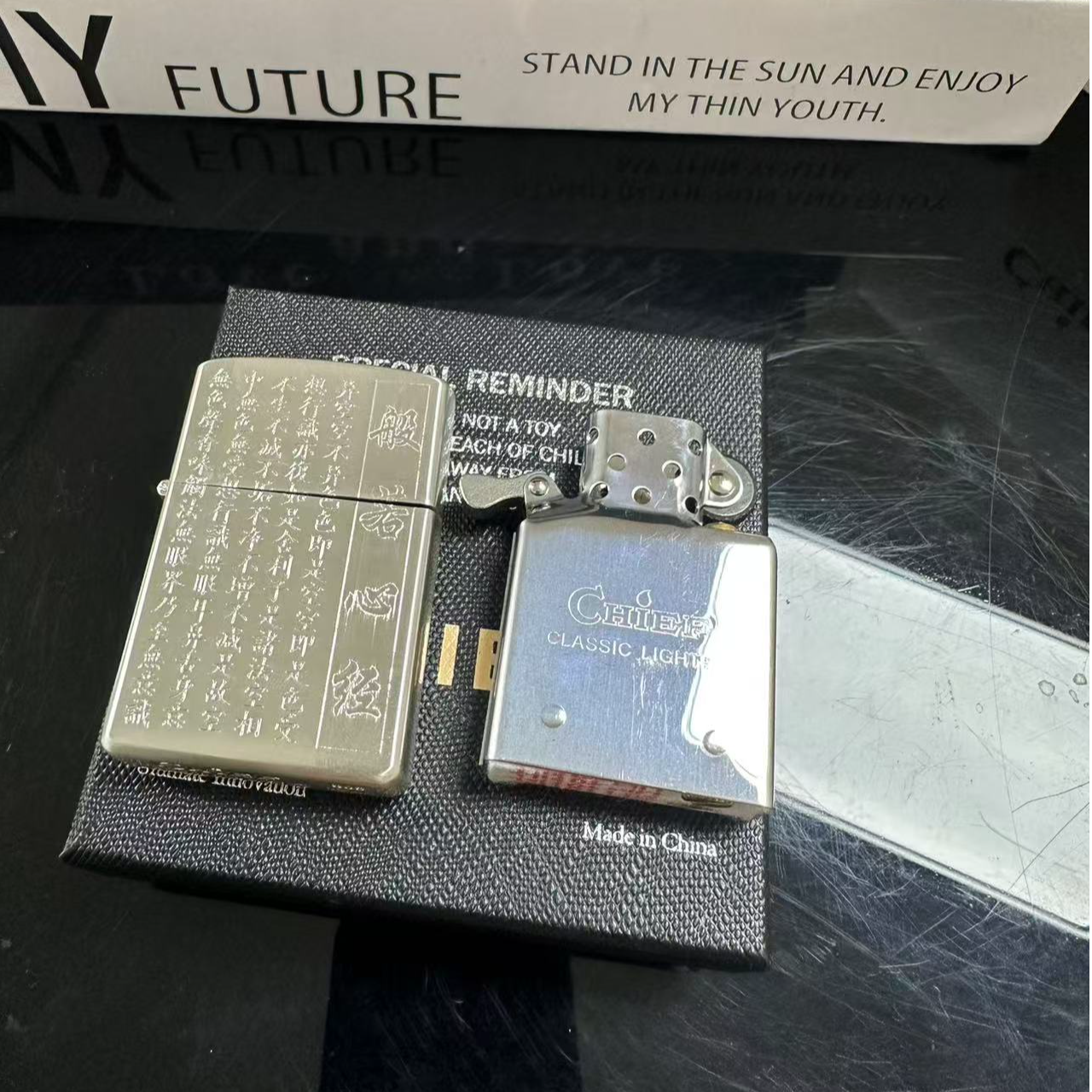 首领包银般若心经五面精雕防风煤油复古创意高端打火机男朋友送礼