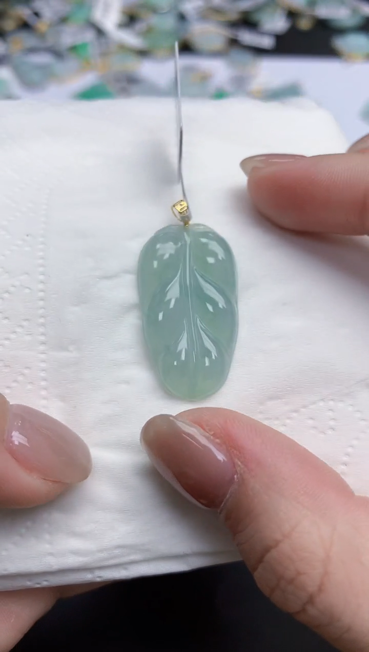 【闪购商品】翡翠颈饰18K金镶嵌天然缅甸翡翠A货