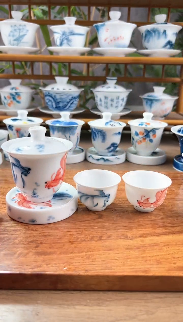 【闪购商品】全品红蓝锦鲤美人备+小盖置+美人杯2个