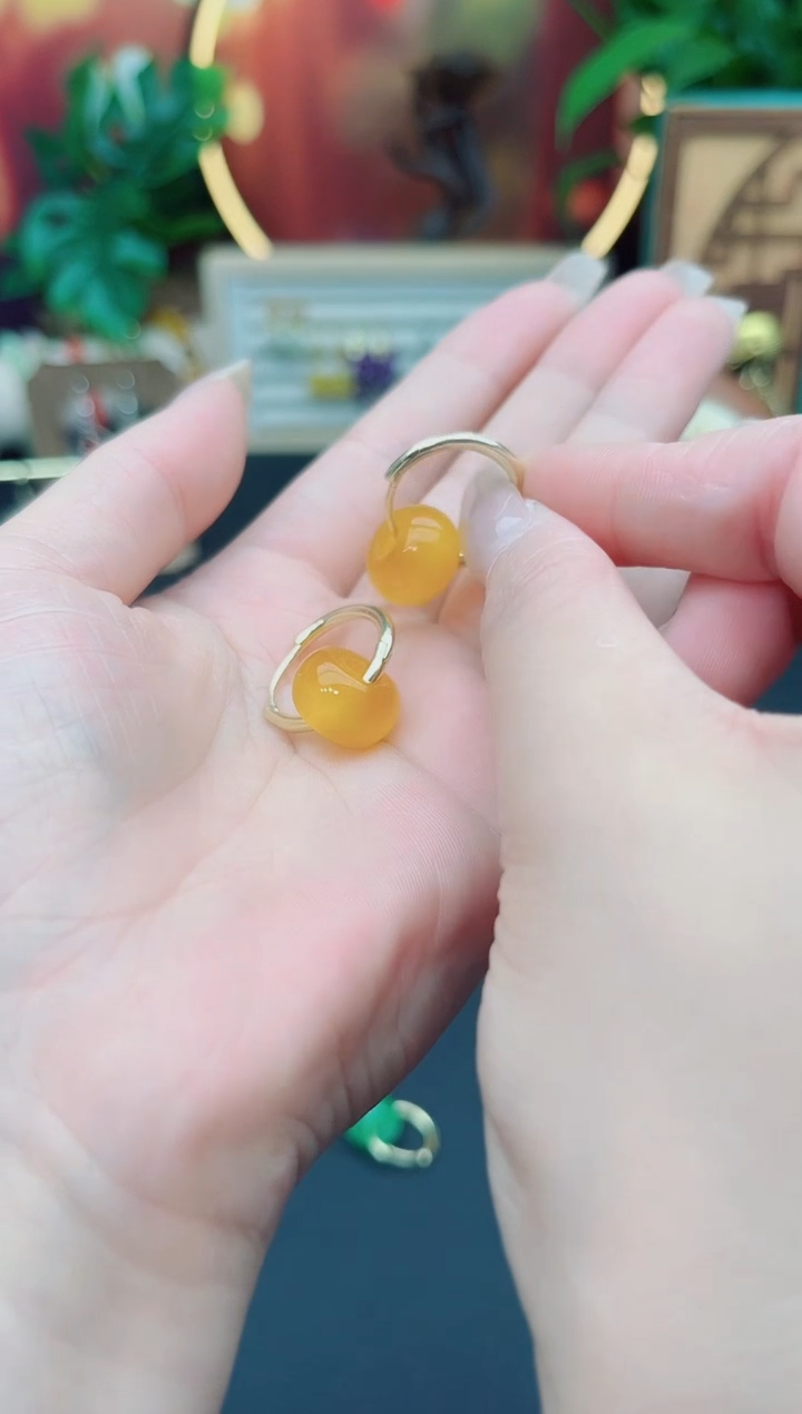 玛瑙/玉髓耳饰银S925镶嵌536