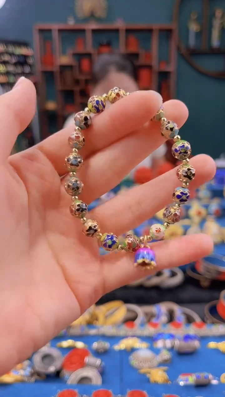 非遗景泰蓝手串 工美 金地 0.8