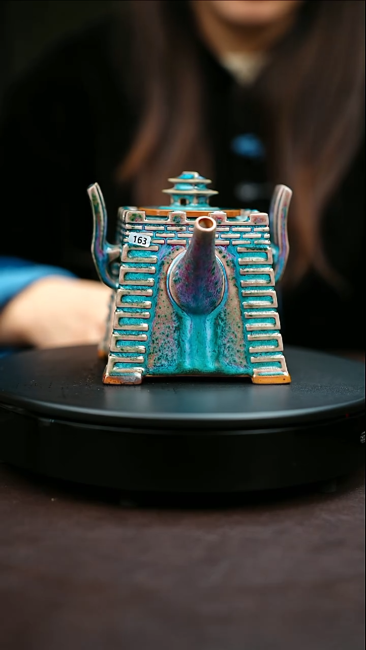 163#原矿钧瓷炉钧釉华夏壶