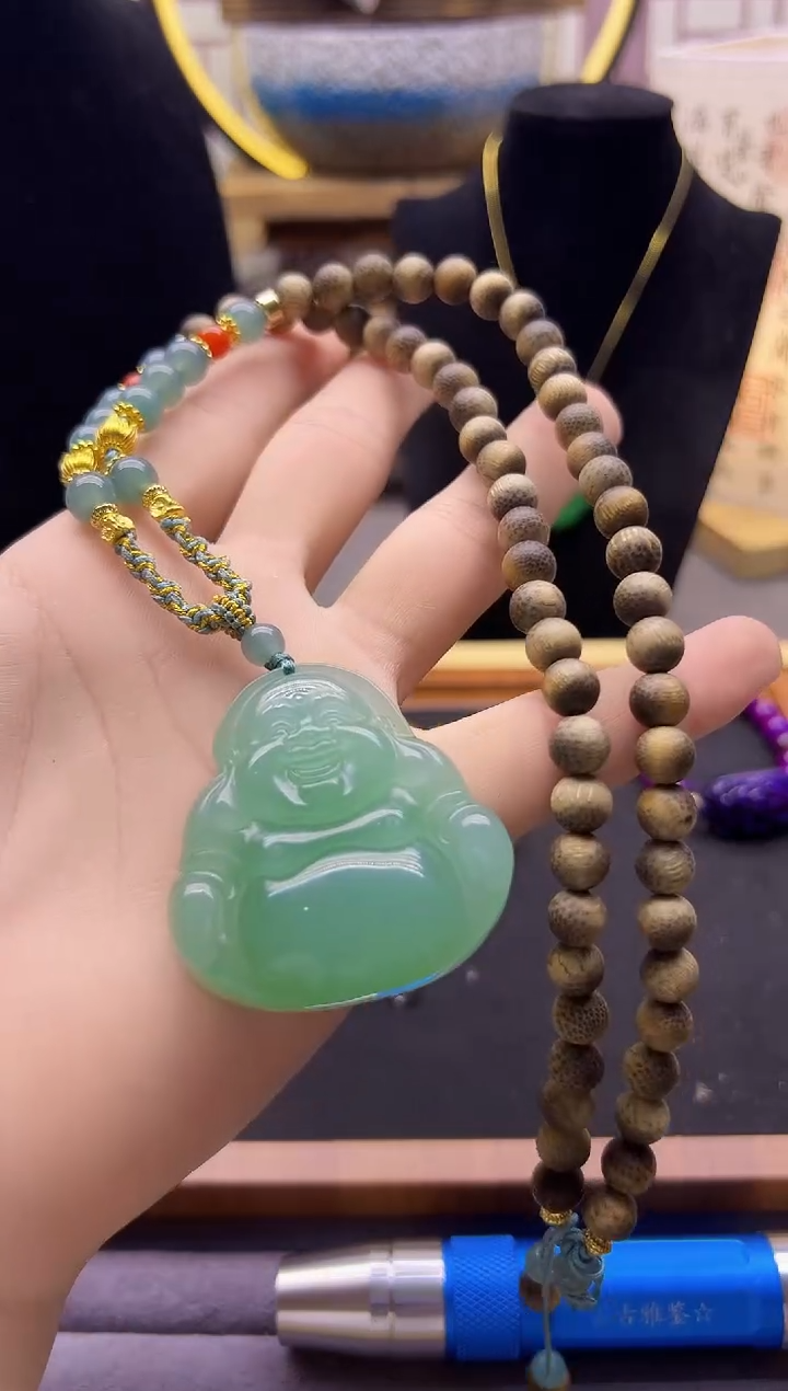 翡翠14K金镶嵌颈饰X798