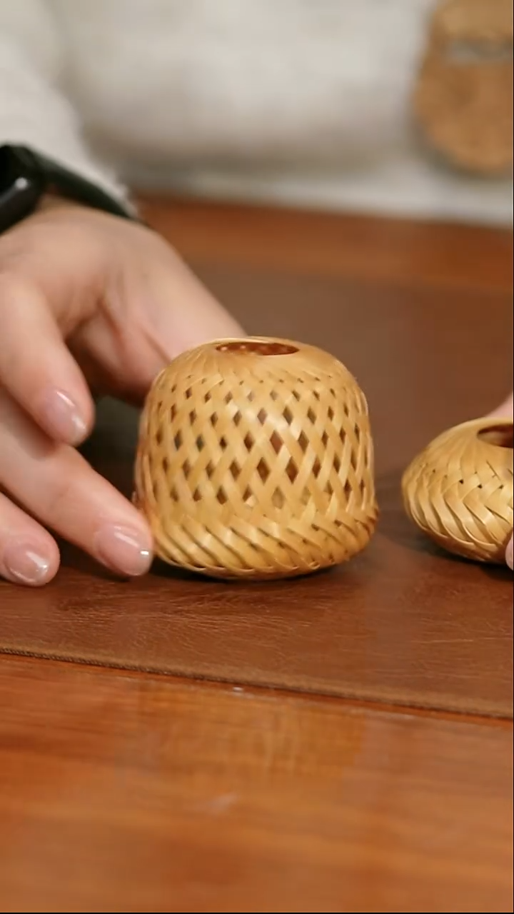 竹编盖置       高款