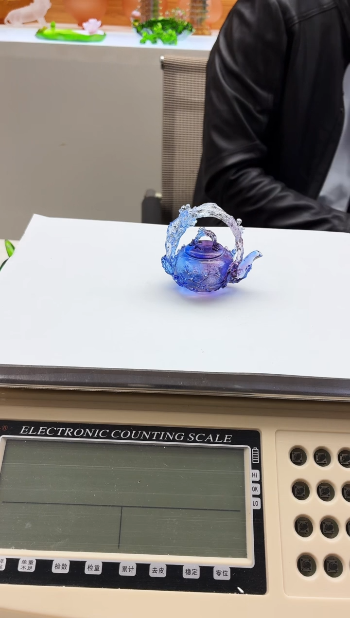 手工艺品琉璃梅花壶蓝紫色