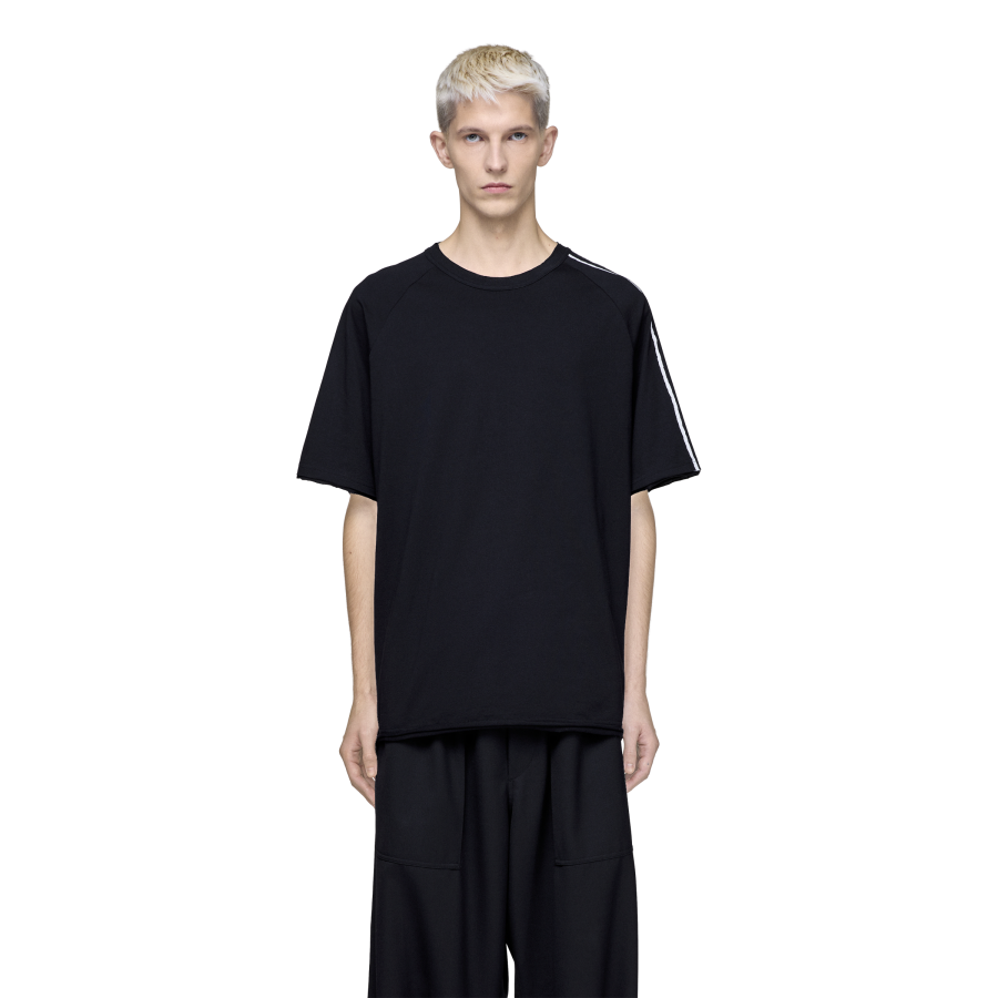 Y-3/Y-3（55-KQ9793）黑色圆领宽松显瘦潮流三道杠元素休闲T恤百搭