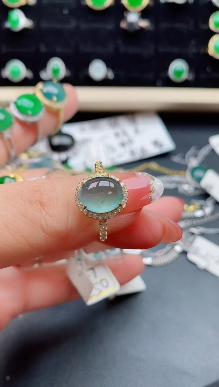 【闪购商品】翡翠戒指银S925镶嵌508050