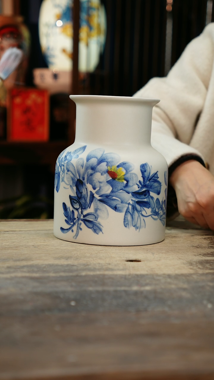 【闪购商品】瓷片景德镇纯手工釉下彩精品花瓶