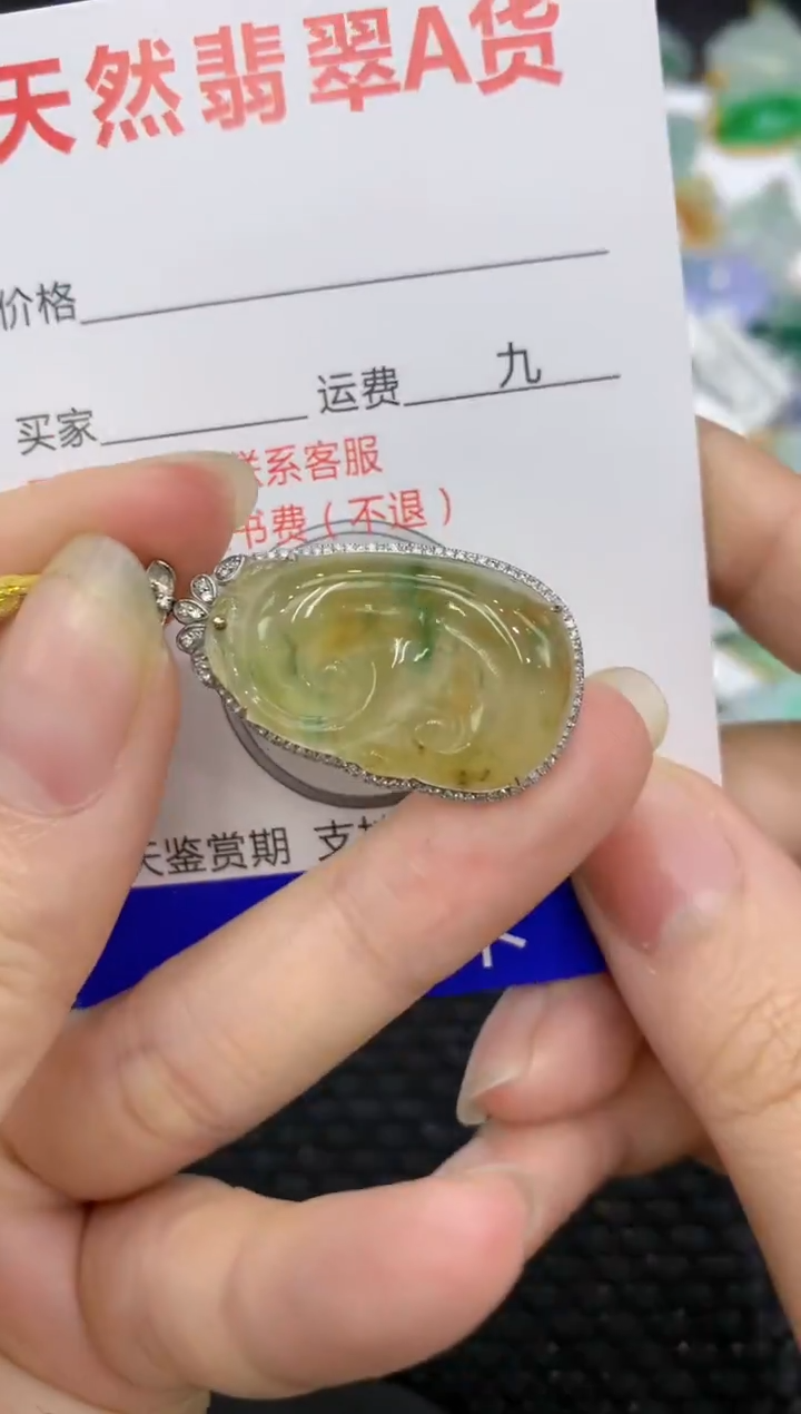 【闪购商品】翡翠颈饰18K金镶嵌8888888888