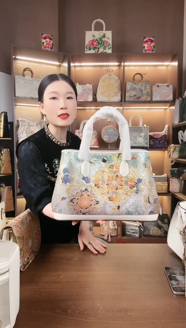 【闪购商品】织绣【14号】岁玺子兮 头层牛皮花园包
