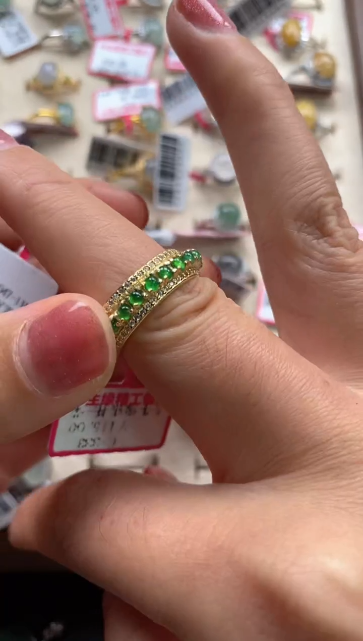 【闪购商品】翡翠戒指银S925镶嵌111111   9