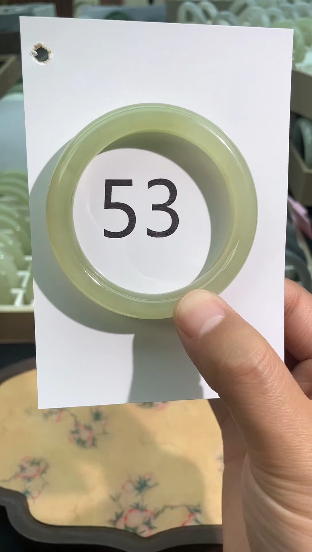 【闪购商品】和田玉手镯未镶嵌冰葡萄肉53圈口手镯多样性发其一