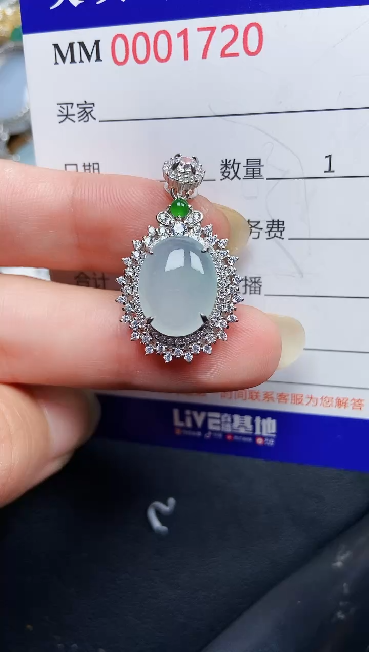 翡翠银S925镶嵌颈饰1720