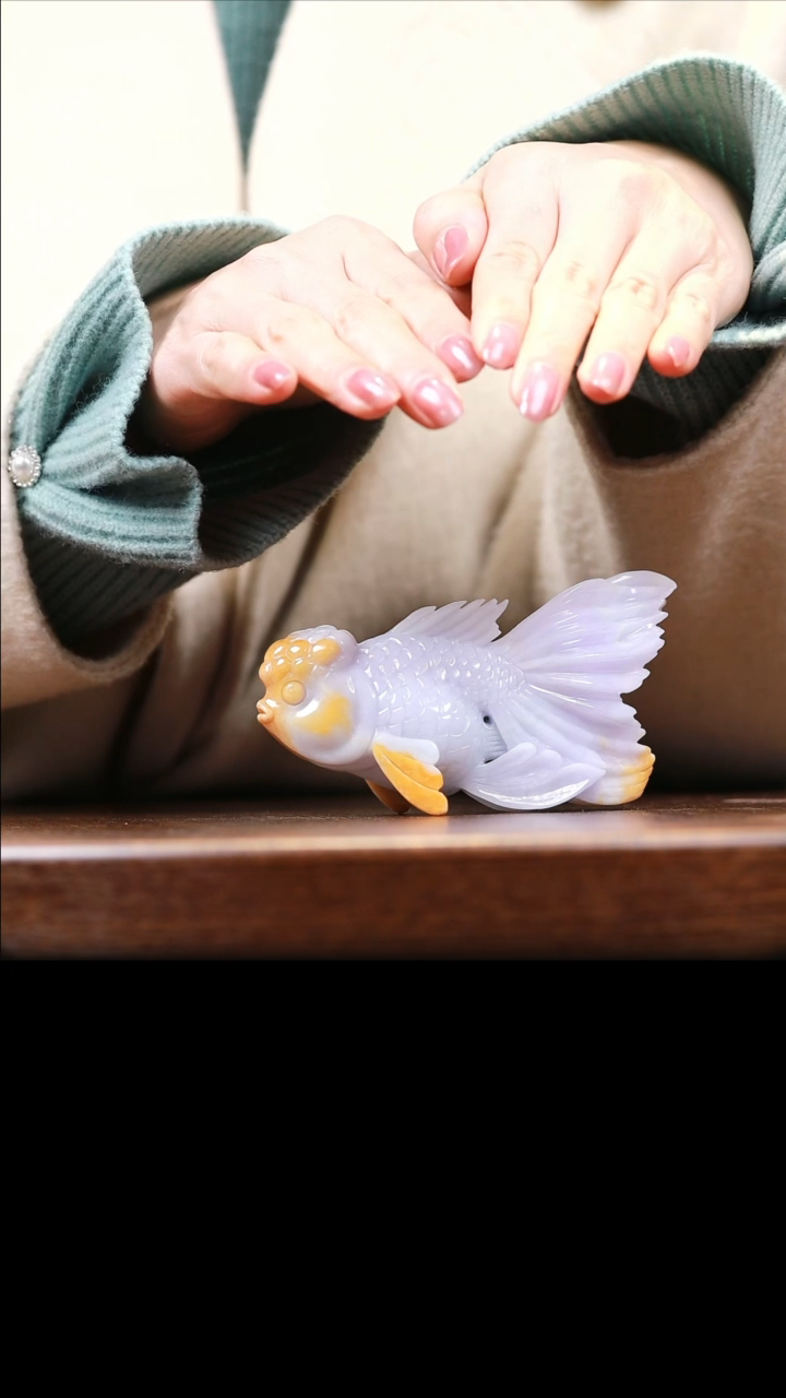 【闪购商品】定制翡翠未镶嵌翡翠金鱼