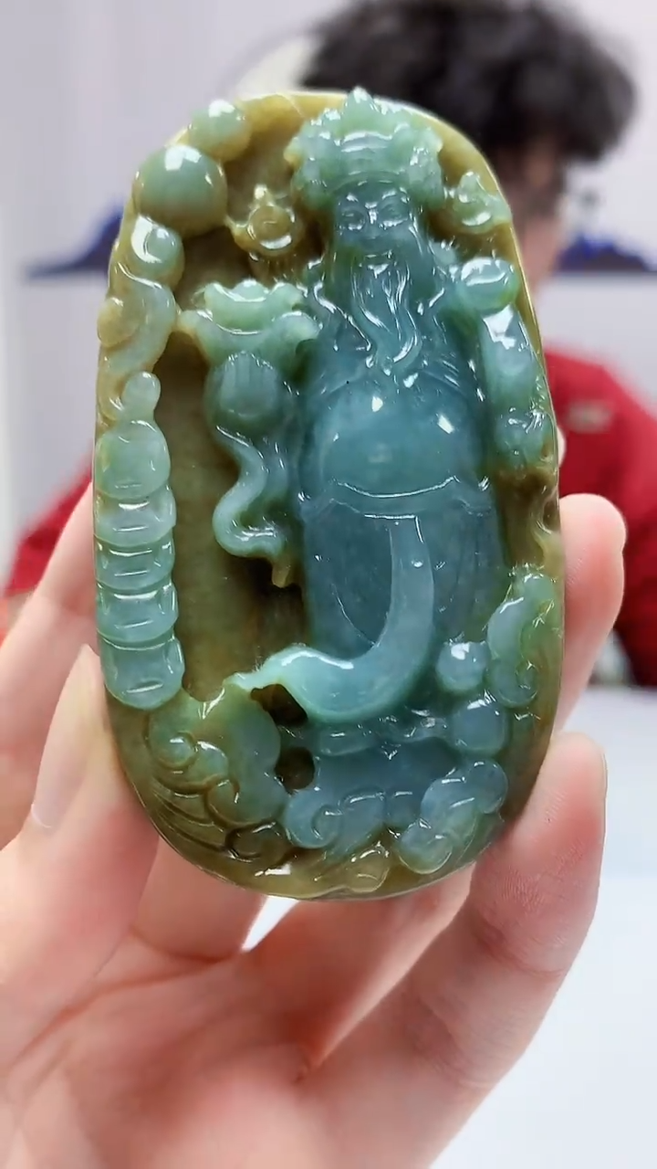 【闪购商品】定制翡翠未镶嵌4688zm-毛货挂件193财神