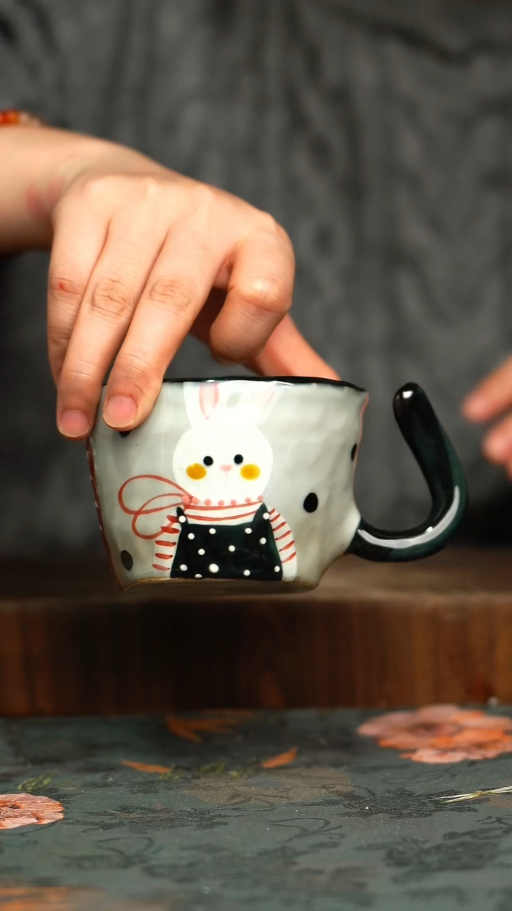 杯釉下彩手工手绘同款陶器