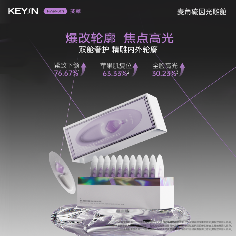 KEYiN X斐萃 联名款麦角硫因光蕴紧塑双舱精华面膜12颗/盒