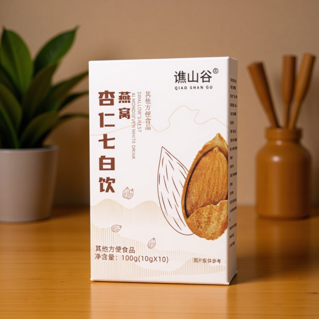 杏仁七白饮营养胶原蛋白焦山谷甄选南杏仁营养早餐即食冲泡饮