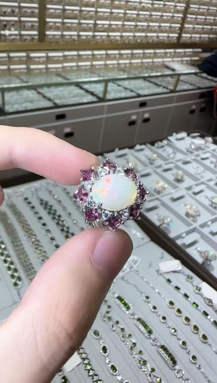 【闪购商品】欧泊珠宝奇石银S925镶嵌9*11mm