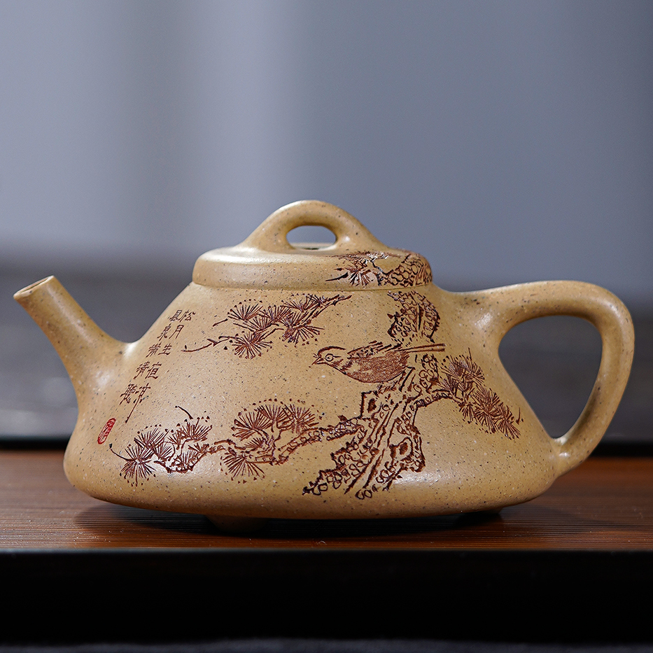 宜兴心悦紫砂-本山绿泥-子冶石瓢-容量150cc