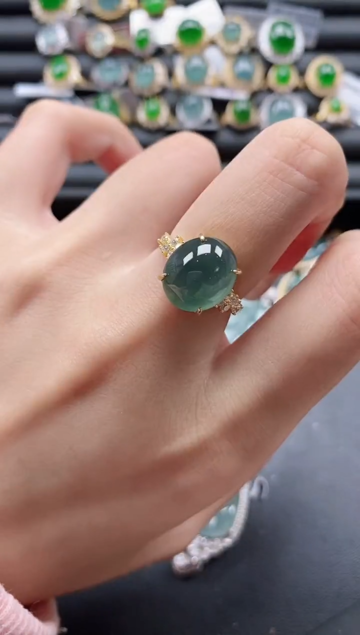 【闪购商品】翡翠戒指银S925镶嵌51151