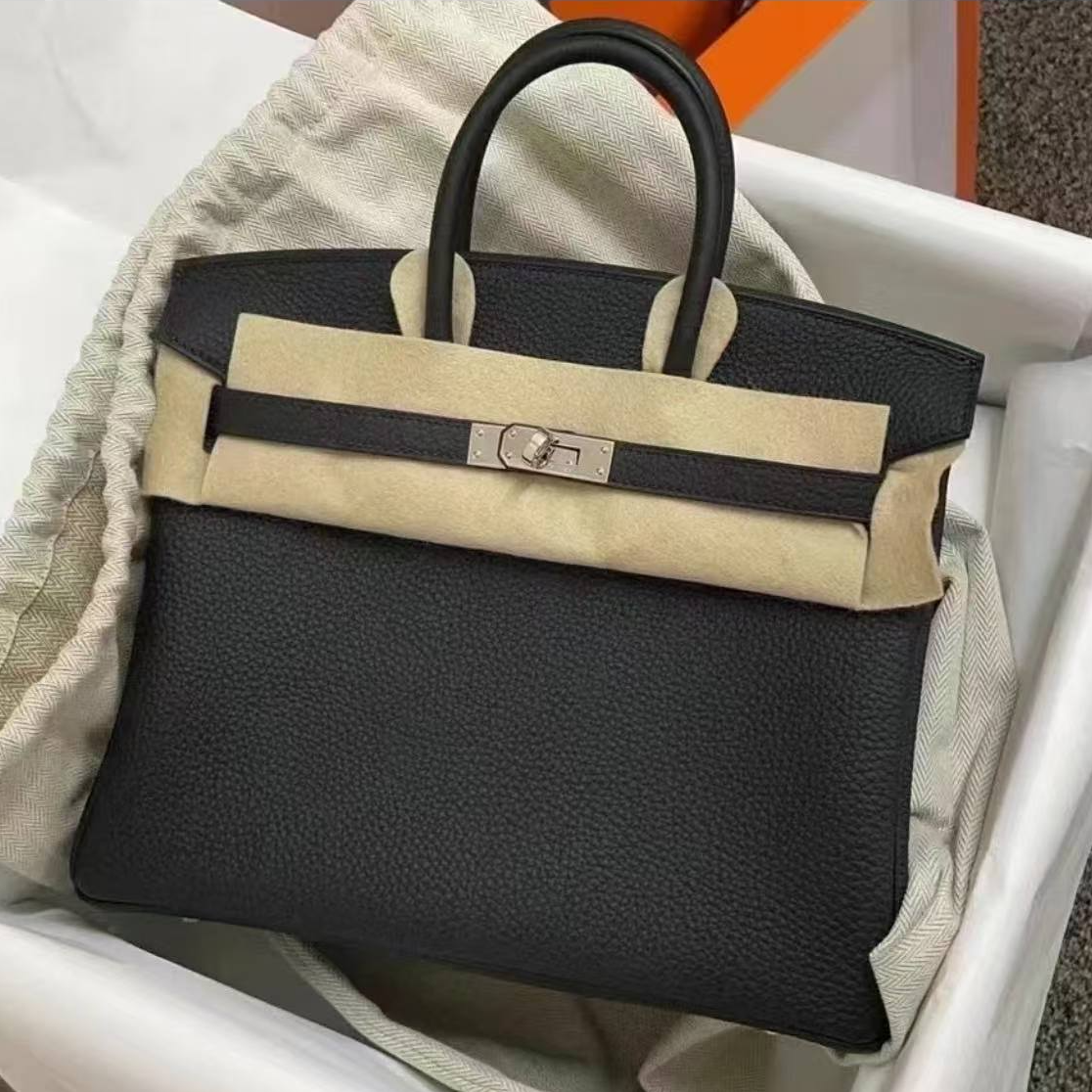全新未使用 Hermes/爱马仕 蔚蓝中古/黑银 birkin 25 银扣  B刻