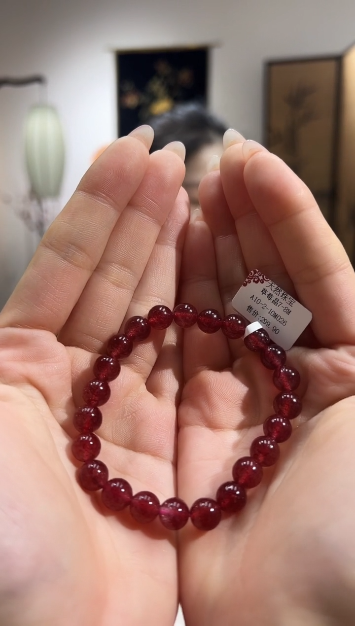 【闪购商品】石英质玉手串未镶嵌XL3026草莓晶7-8M