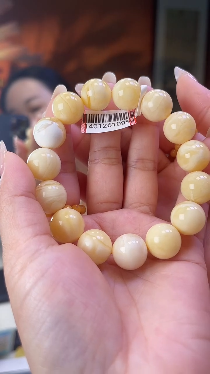 【闪购商品】蜜蜡颈饰未镶嵌14mm白蜡手串