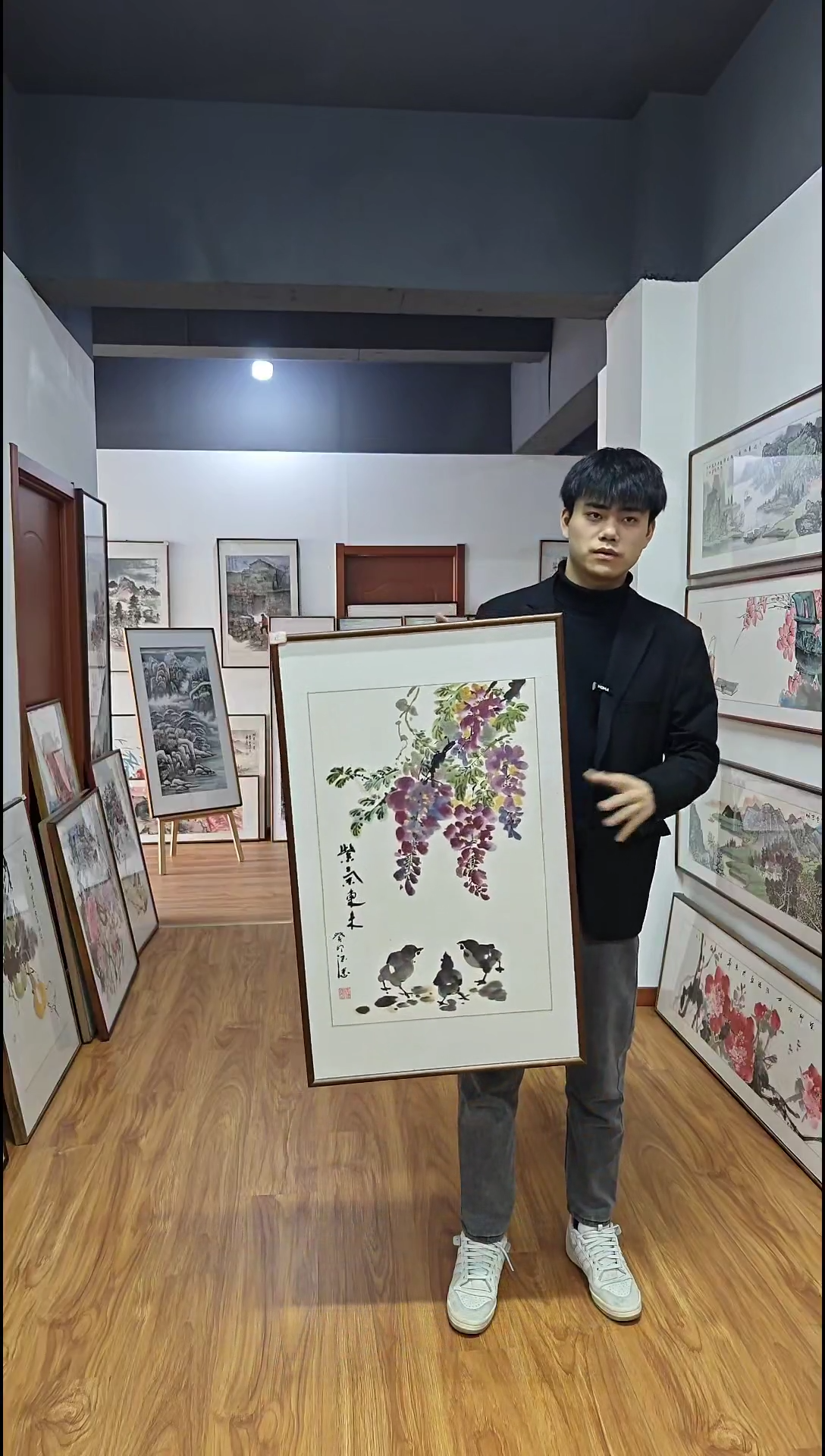 【闪购商品】国画于德忠《紫气东来》手绘带框92*57