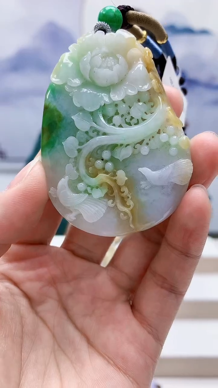 未镶嵌定制翡翠忘**?5175lr-毛货挂件53