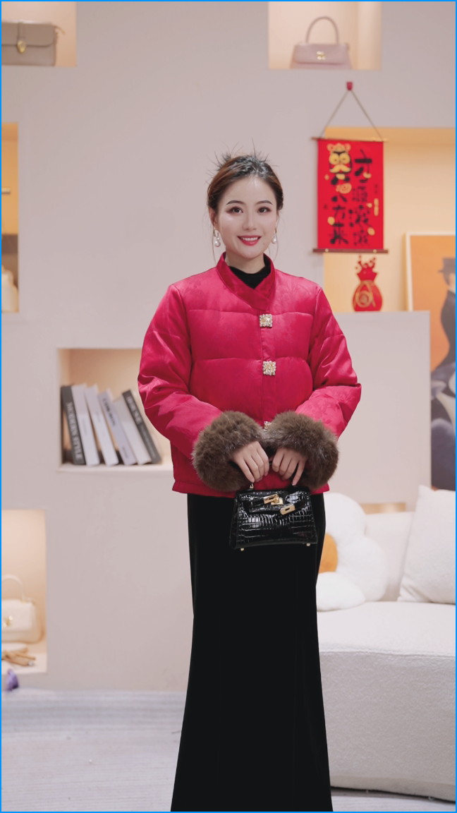 宽松型纽扣女短外套外套女装短款中国风冬季复古中式秋冬1.6