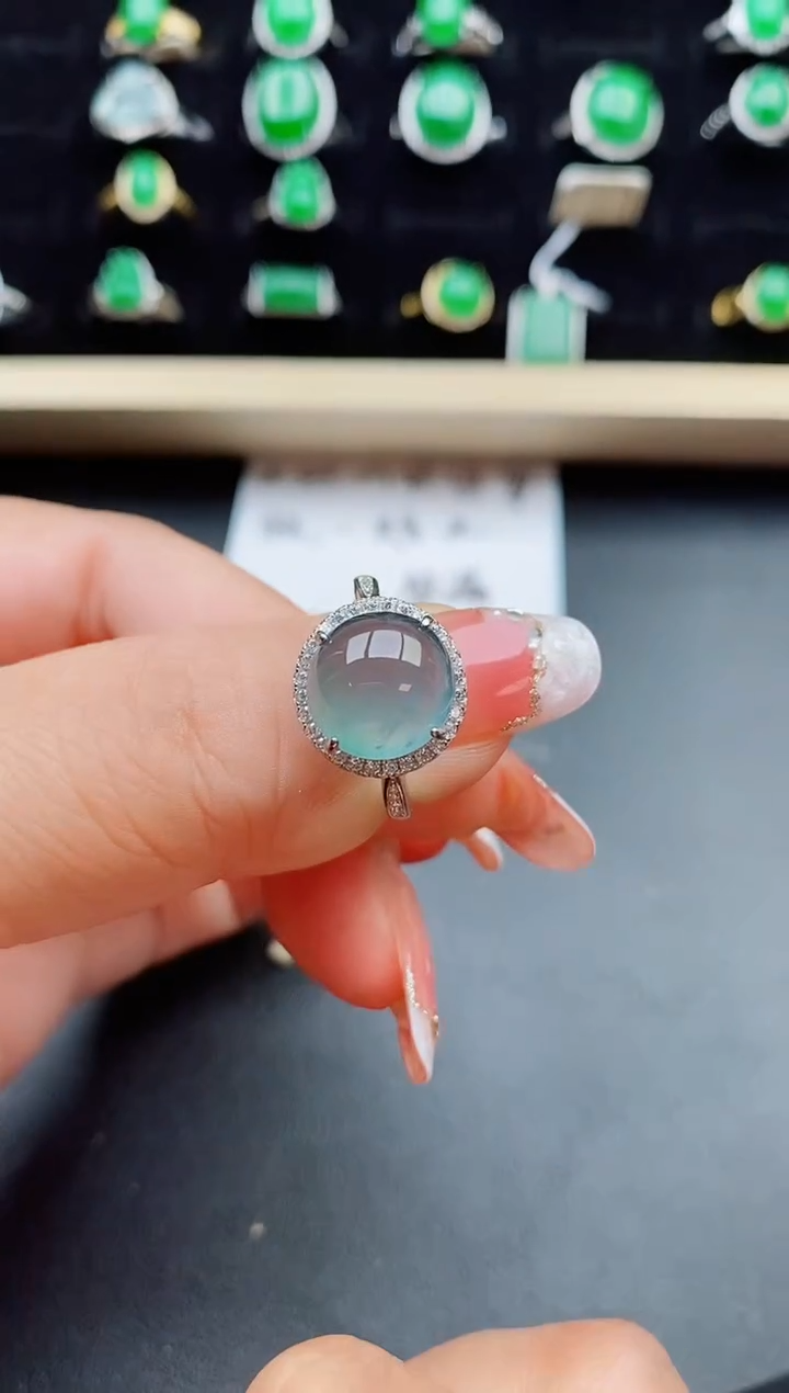 【闪购商品】翡翠戒指银S925镶嵌50880
