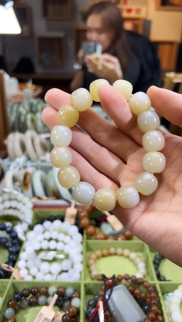 未镶嵌手串和田玉迪克兰老型珠手串卡13x14