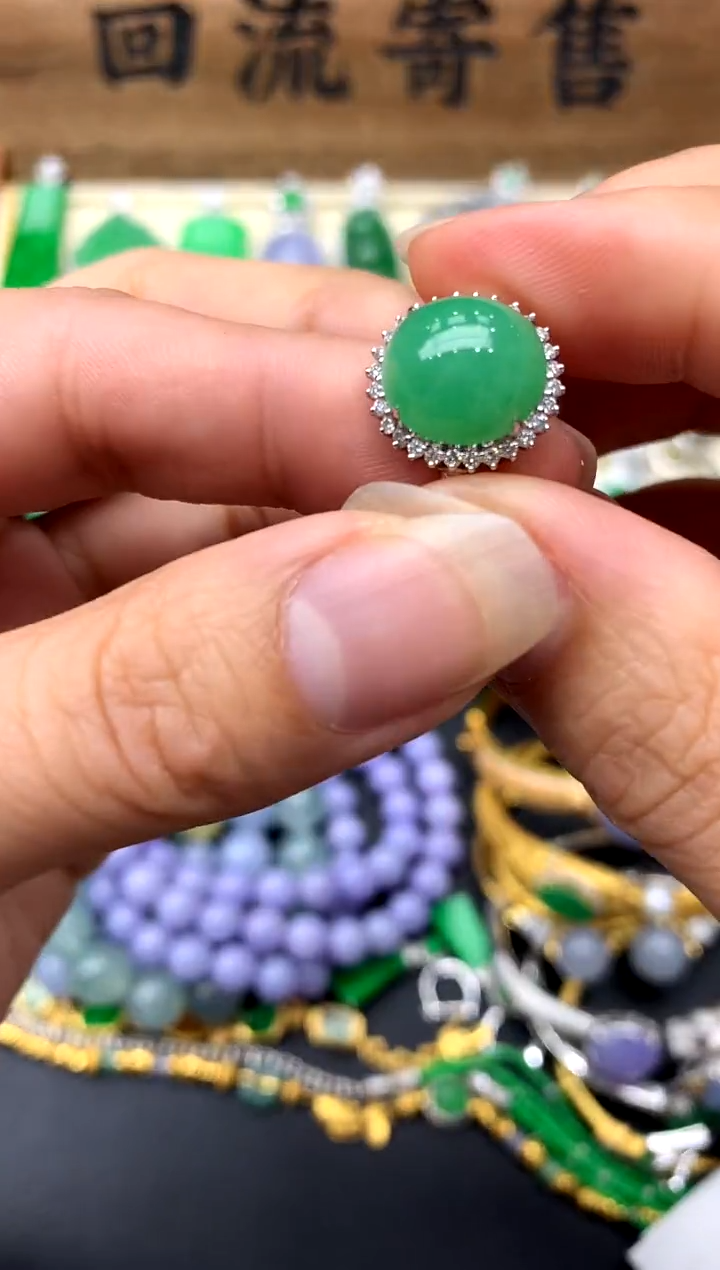 【闪购商品】翡翠戒指18K金镶嵌281-中国好珍宝