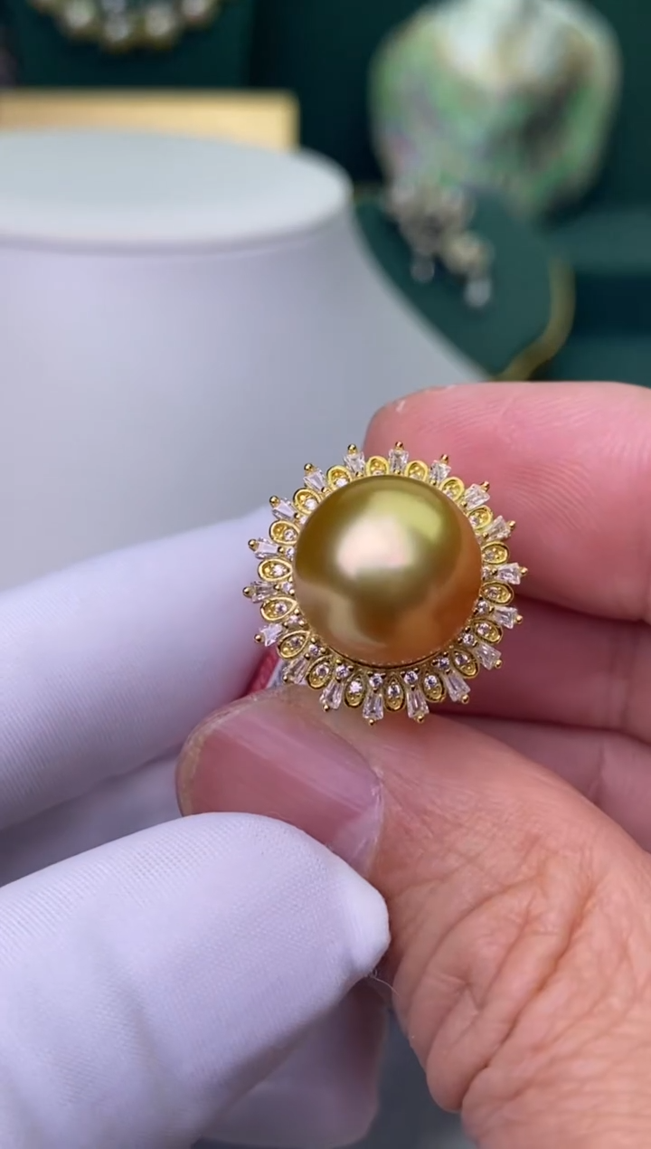 【闪购商品】海水珍珠戒指银S925镶嵌13-14