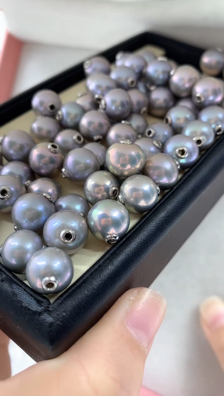 吊坠(不含链)银S925镶嵌淡水珍珠多样性发其一10mm