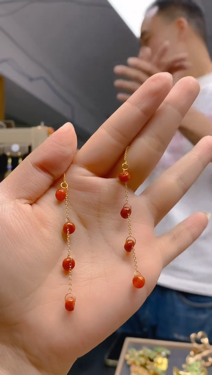 翡翠合金耳饰0135翡翠耳线