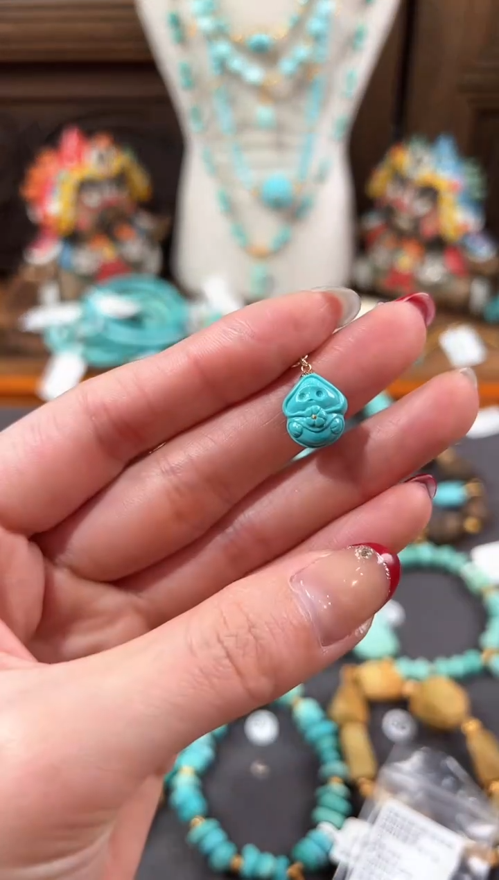 【闪购商品】绿松石提溜18K金镶嵌绿松石提溜