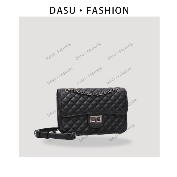 【苏总专属】GQ-6097中-黑色菱格女士时尚潮流气质小众腋下包斜挎包