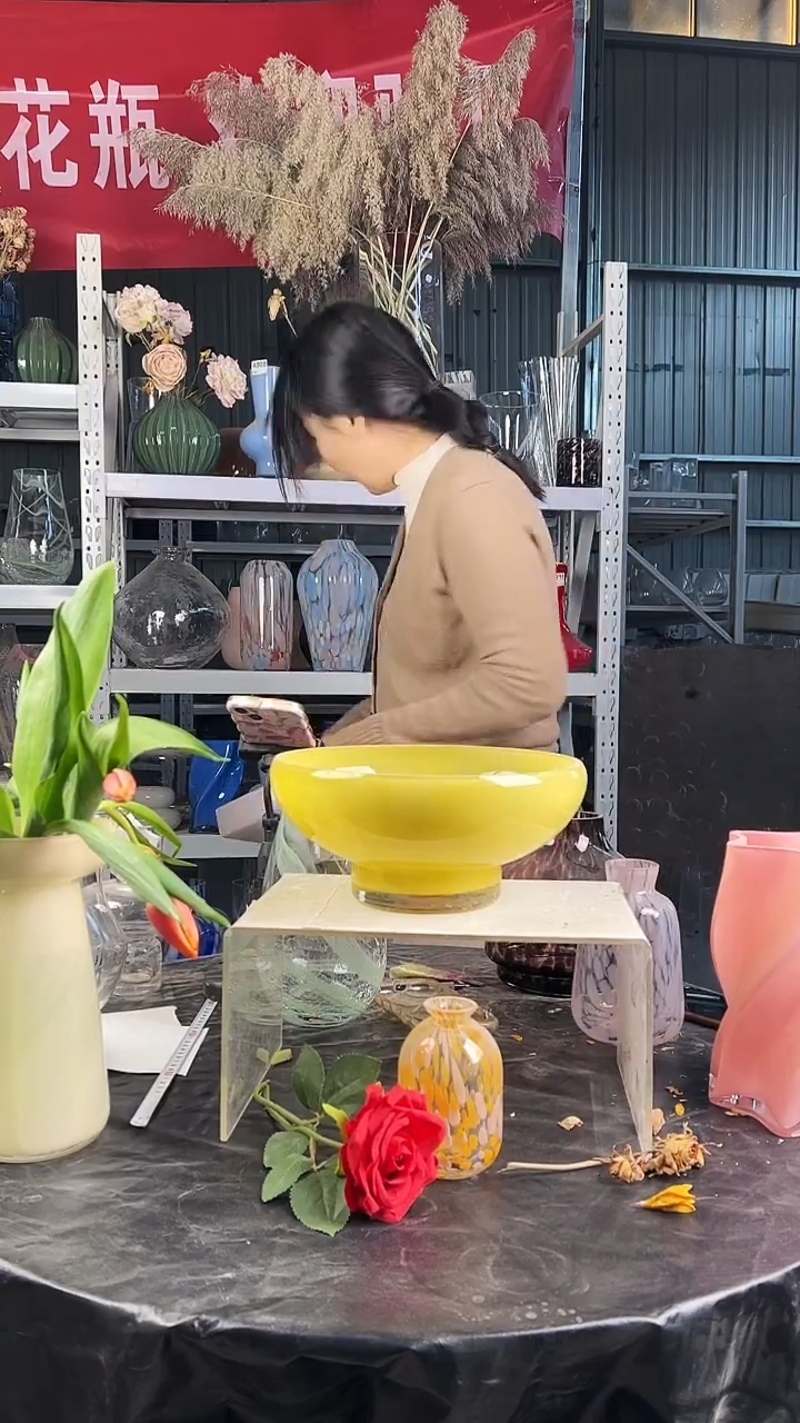 瑕疵玻璃花瓶摆件038