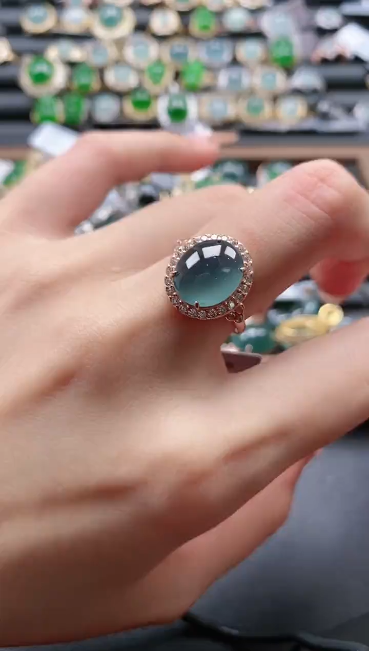 【闪购商品】翡翠戒指银S925镶嵌51511