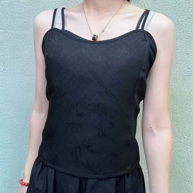 桑蚕丝香云纱老料吊带