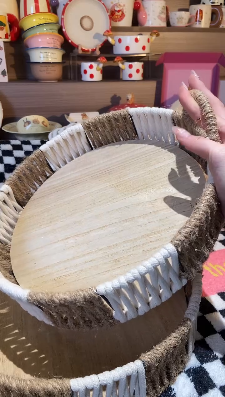 【闪购商品】瓷麻绳收纳筐小号