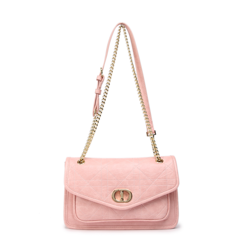 RAIN.CUN BF-66302-樱花粉 轻奢女士时尚通勤小众百搭斜挎包