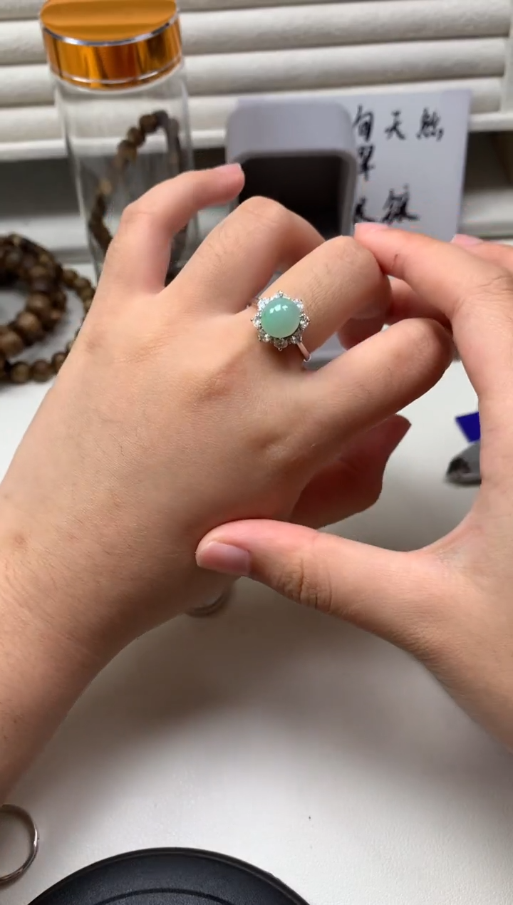 银S925镶嵌戒指翡翠18