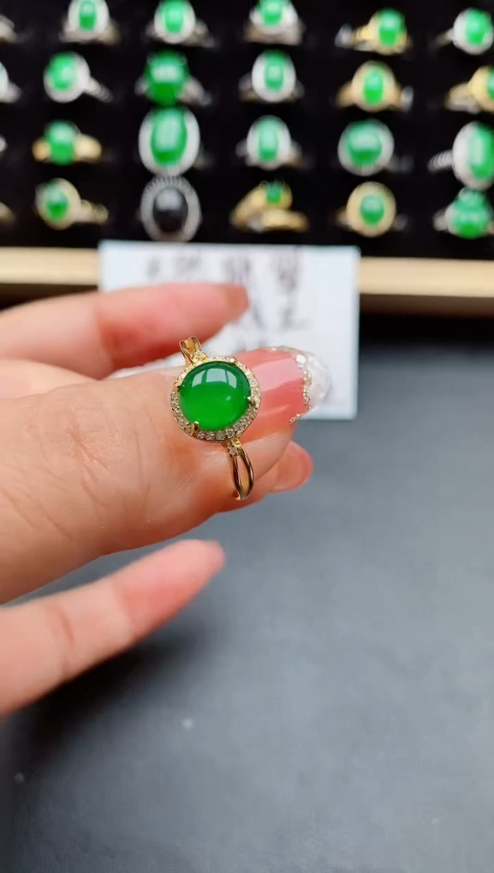 【闪购商品】翡翠戒指银S925镶嵌5080550