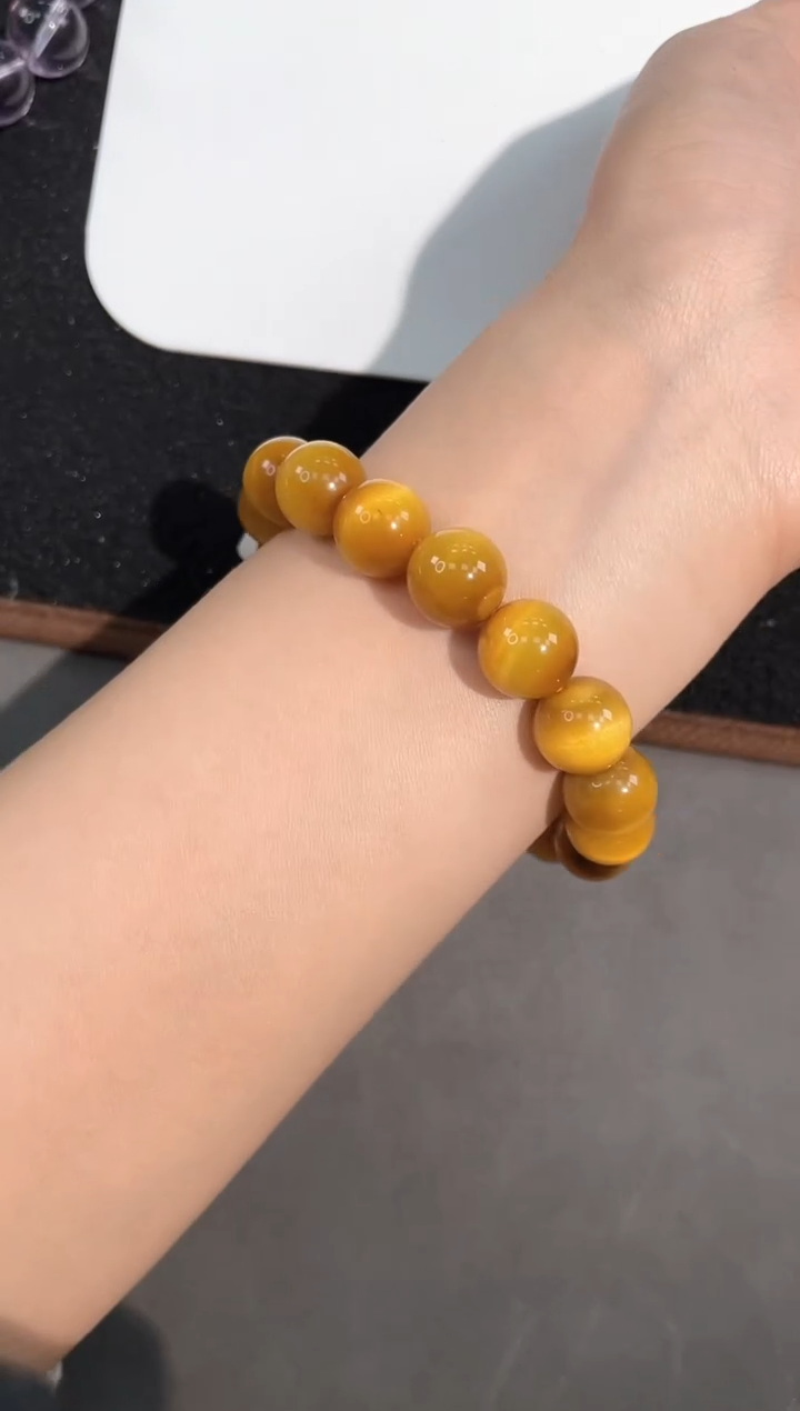 【闪购商品】木变石手链未镶嵌50号金虎眼单圈12mm