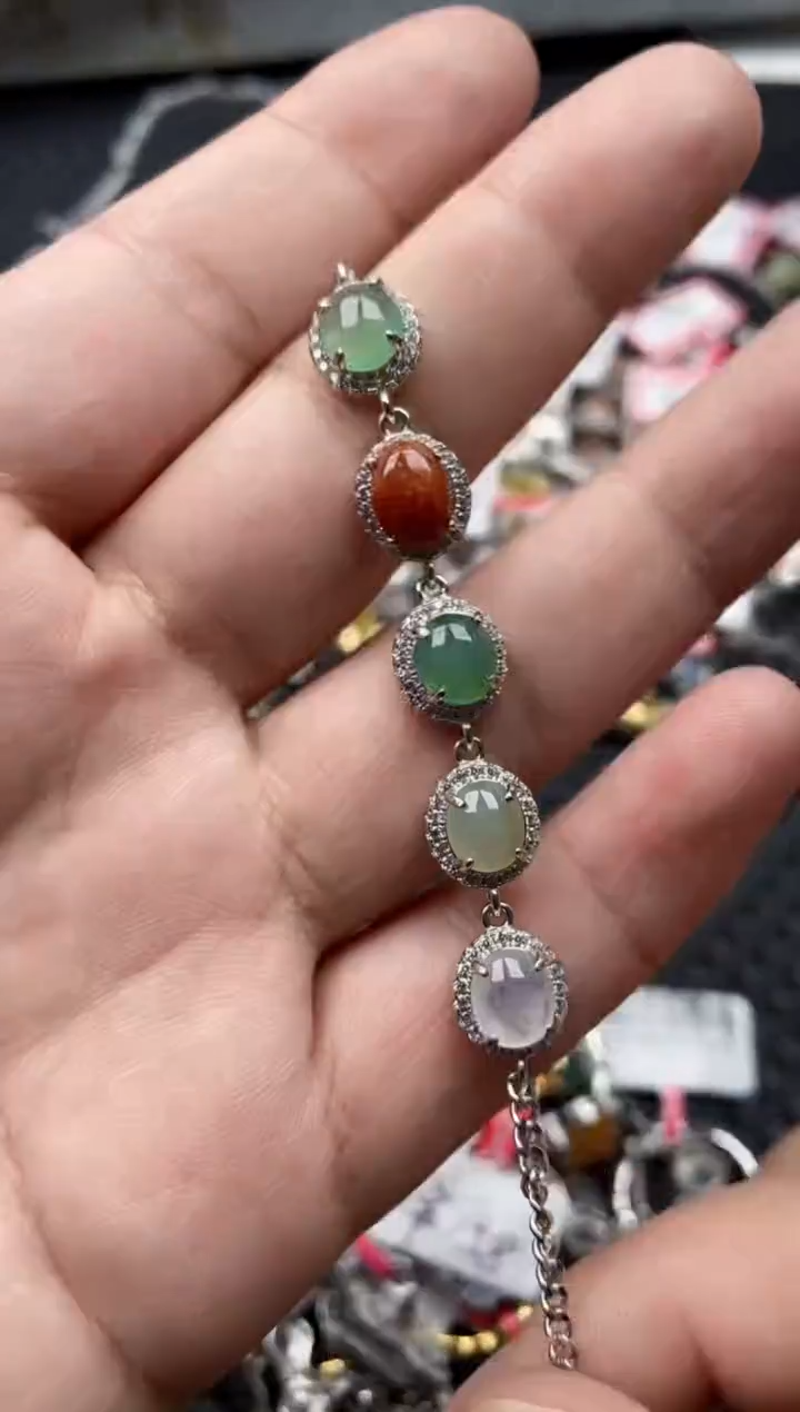 【闪购商品】翡翠戒指银S925镶嵌5555--0