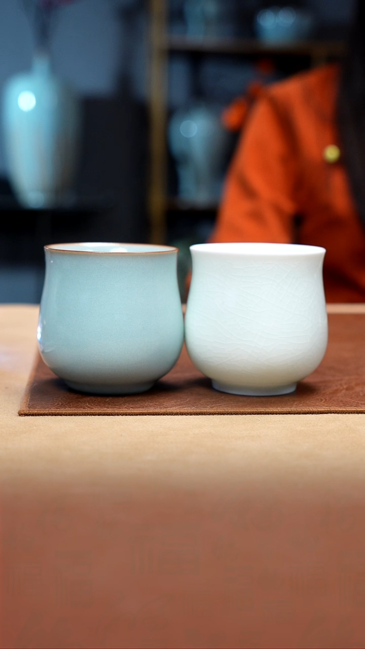 【闪购商品】珑匠天青玉青美人杯