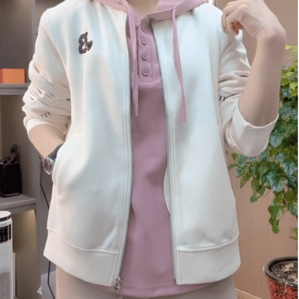 春秋新款女士外套纯色时尚百搭减龄设计感棒球服拉链3211